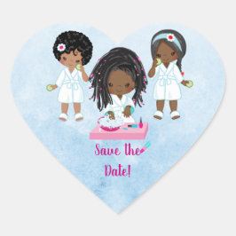 Sticker Cœur Invitation du parti Spa afro-américain