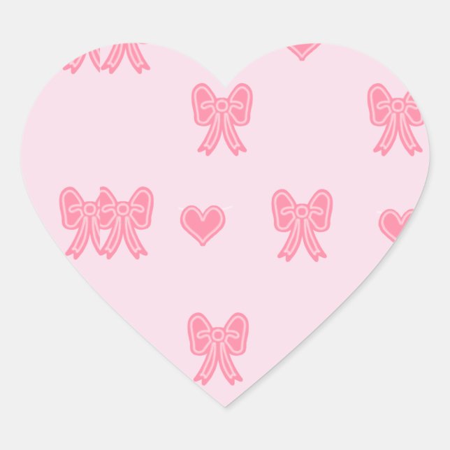 Sticker Cœur iPhone / iPad case Cute Pink Bows and Hearts Coque (Devant)