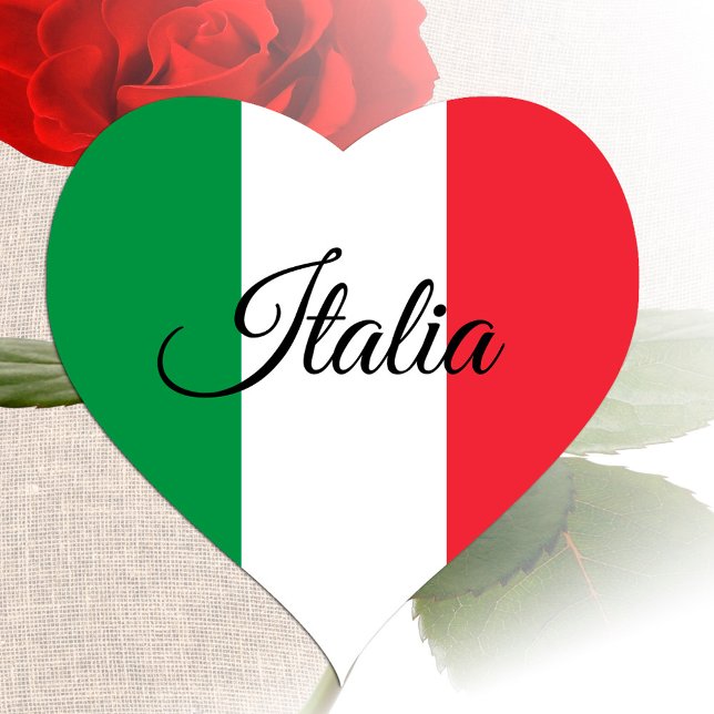 Sticker Coeur Italie, Drapeau Italien patriotique (Créateur téléchargé)