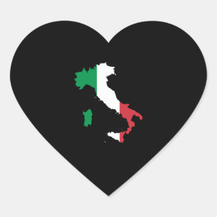 Sticker Cœur Italie en couleurs du drapeau