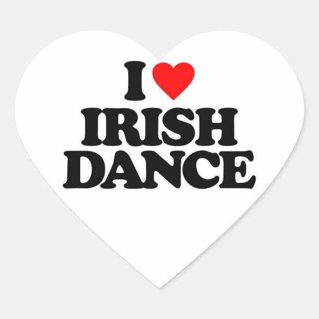 STICKER CŒUR J'ADORE LA DANSE IRLANDAISE (Devant)