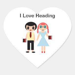 Sticker Cœur J'adore lire