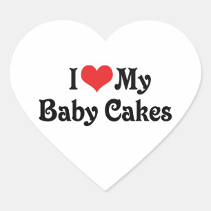 Sticker Cœur J'adore mes gâteaux de bébé