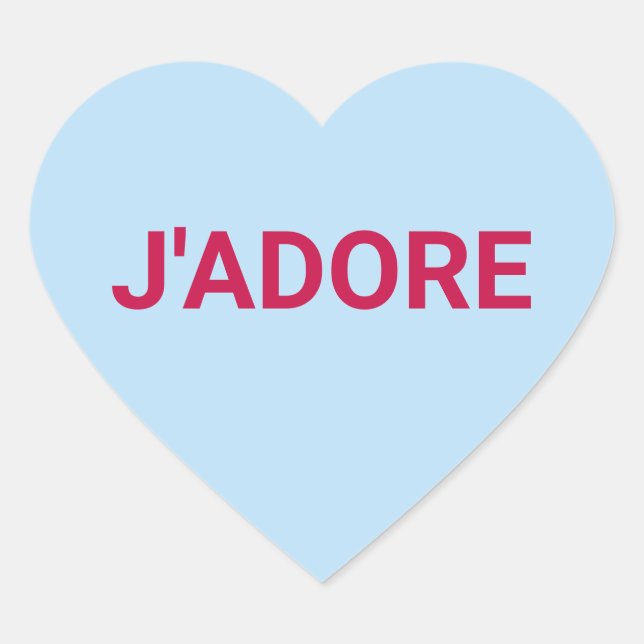 Sticker Cœur J'adore mignon plaisir conversation de la Saint Va (Devant)