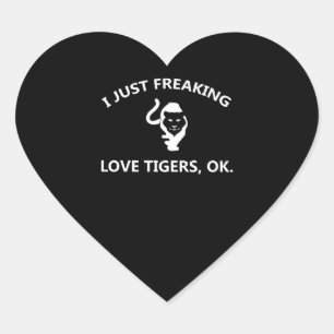 Sticker Cœur J'Ai Juste Frappé Les Tigres D'Amour Ok