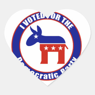 Sticker Cœur J'Ai Voté Pour Le Parti Démocratique