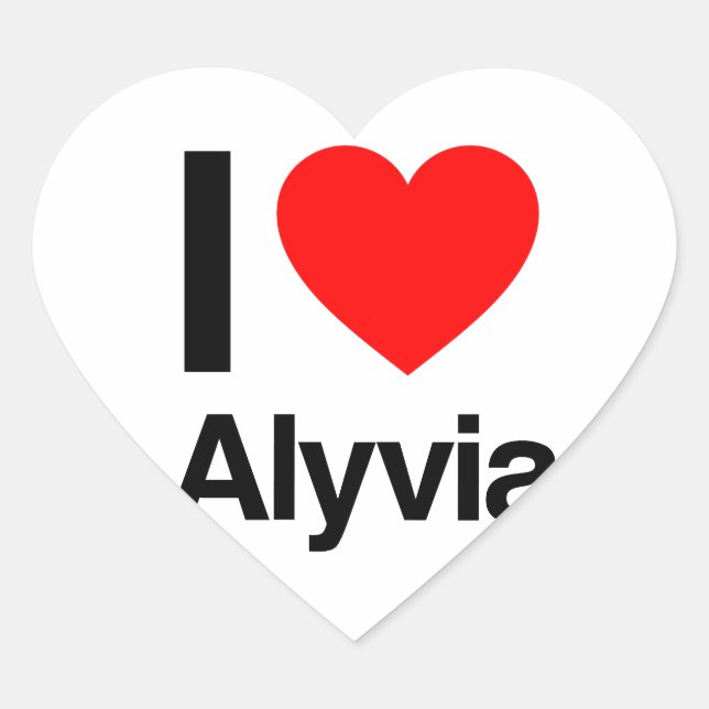 Sticker Cœur j'aime alyvia (Devant)