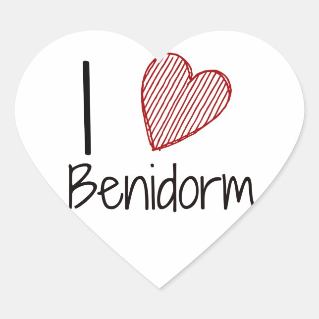Sticker Cœur J'aime Benidorm (Devant)