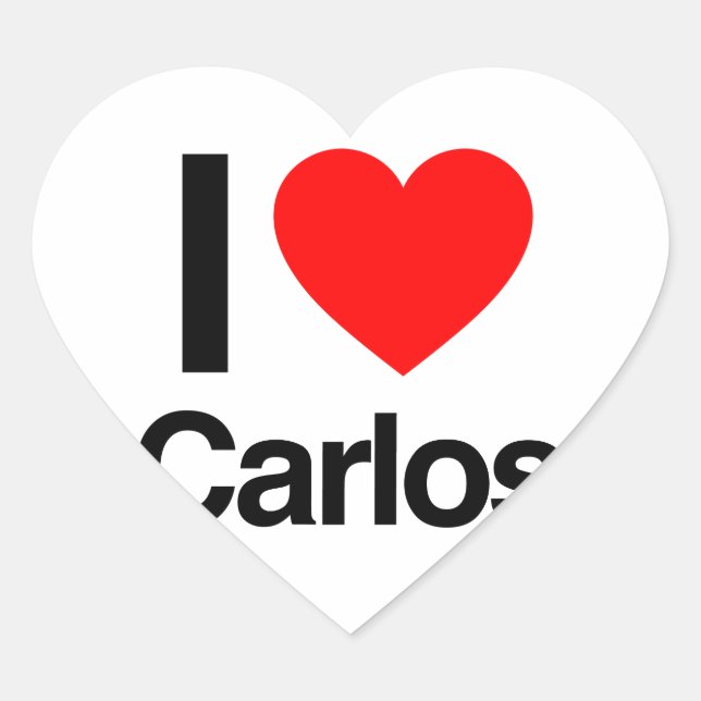 Sticker Cœur j'aime carlos (Devant)