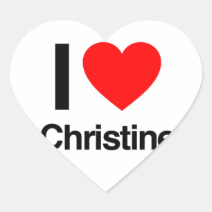Sticker Cœur j'aime christine