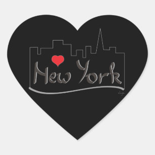 Sticker Cœur J'aime (coeur) New York, New York