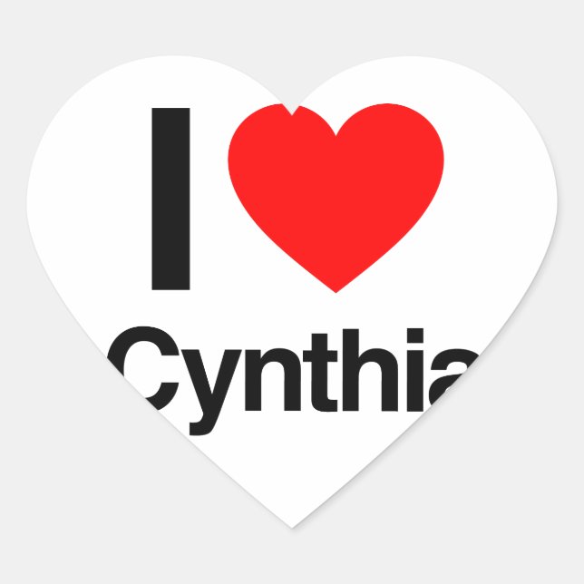 Sticker Cœur j'aime cynthia (Devant)