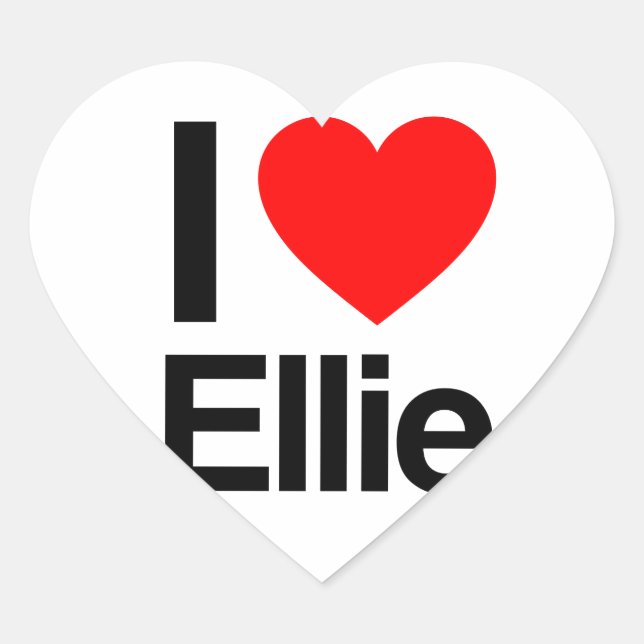 Sticker Cœur j'aime ellie (Devant)