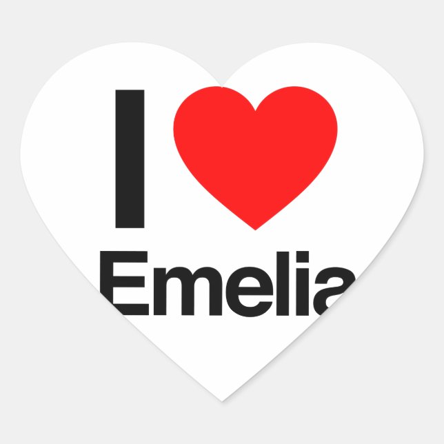 Sticker Cœur j'aime emelia (Devant)