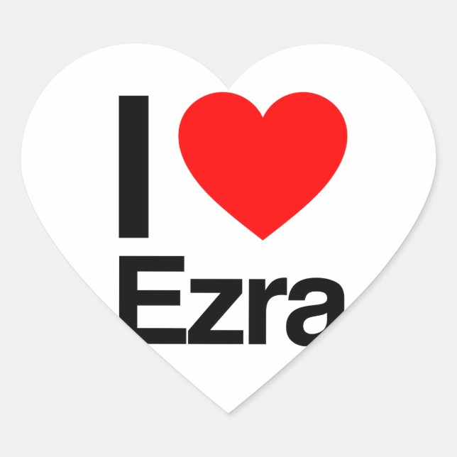 Sticker Cœur j'aime ezra (Devant)