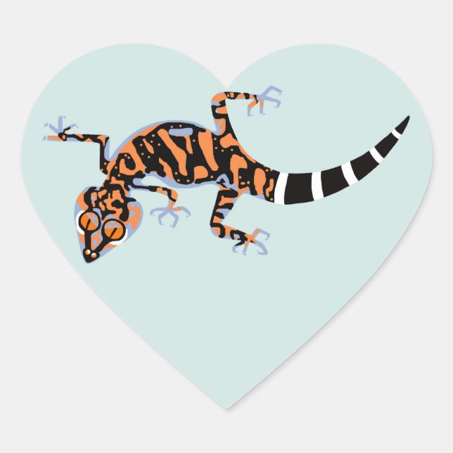 Sticker Cœur J'aime GECKOS - Lizard - Nature - Faune (Devant)