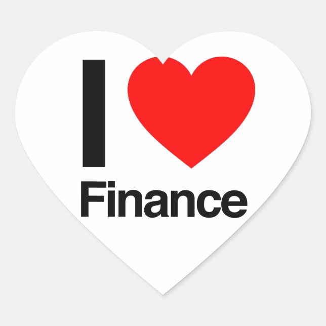 Sticker Cœur j'aime la finance (Devant)