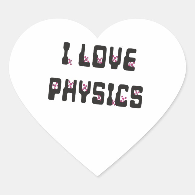 Sticker Cœur J'aime la physique (Devant)