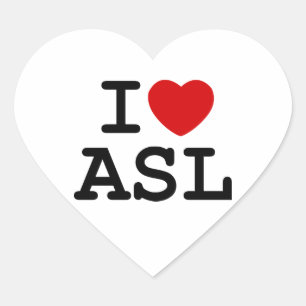 Sticker Cœur J'aime l'ASL