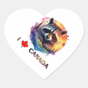 Sticker Cœur J'aime le Canada