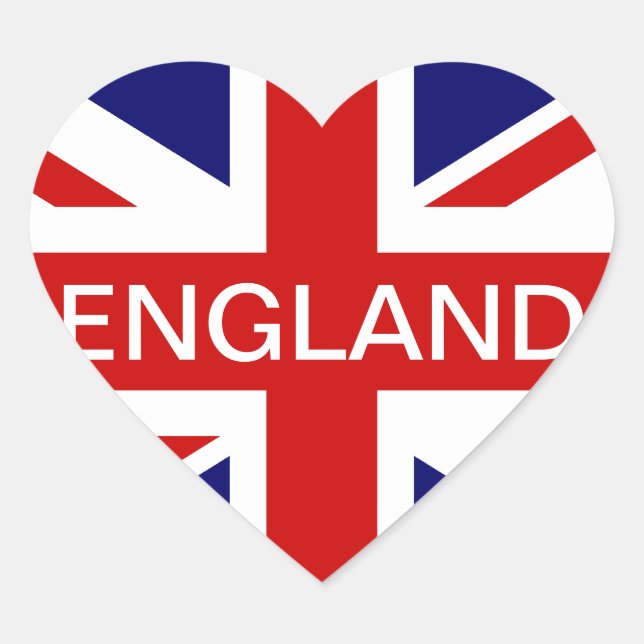 Sticker Cœur J'aime le drapeau britannique de cric des (Devant)