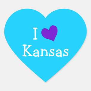 Sticker Cœur J'aime le Kansas