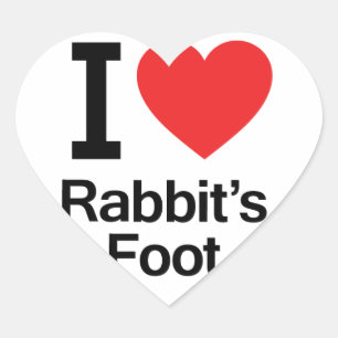 Sticker Cœur J'aime le pied du lapin