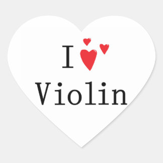 Sticker Cœur J'aime le violon