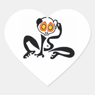 Sticker Cœur J'aime Lents LORISES - Faune - Animaux en voie de