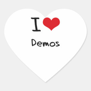 Sticker Cœur J'aime les démos