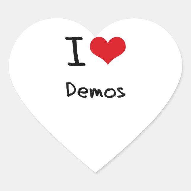 Sticker Cœur J'aime les démos (Devant)