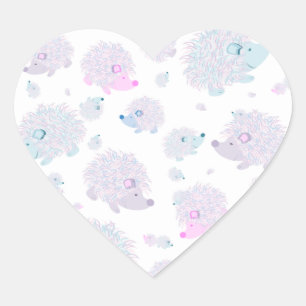Sticker Cœur J'aime les hérissons