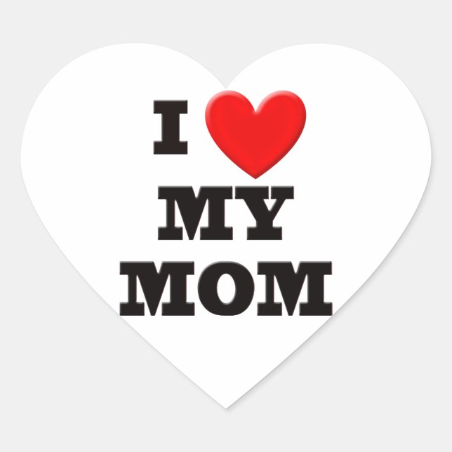 Sticker Cœur J'aime ma mère (Devant)