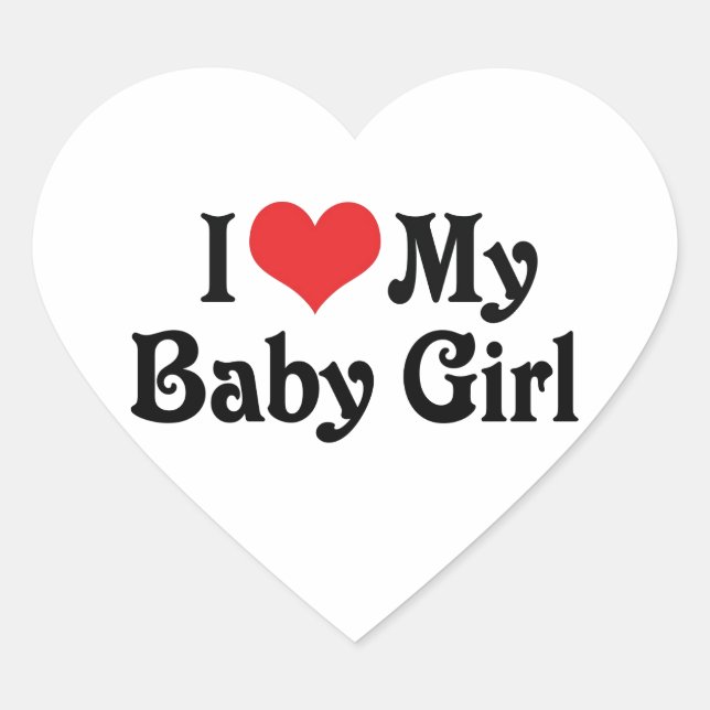 Sticker Cœur J'Aime Ma Petite Fille (Devant)