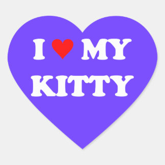 Sticker Cœur J'aime mon chaton