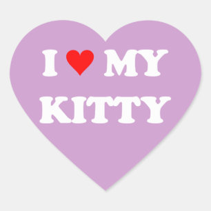 Sticker Cœur J'aime mon chaton
