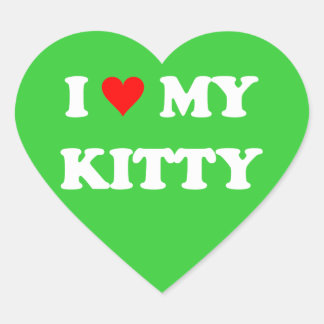 Sticker Cœur J'aime mon chaton