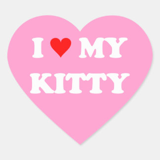 Sticker Cœur J'aime mon chaton
