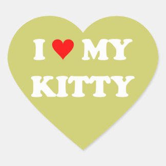 Sticker Cœur J'aime mon chaton