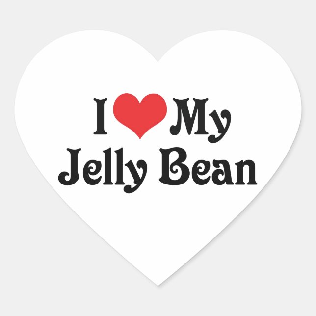 Sticker Cœur J'Aime Mon Jelly Bean (Devant)