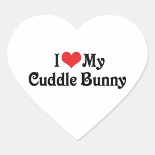 Sticker Cœur J'aime mon lapin câlin