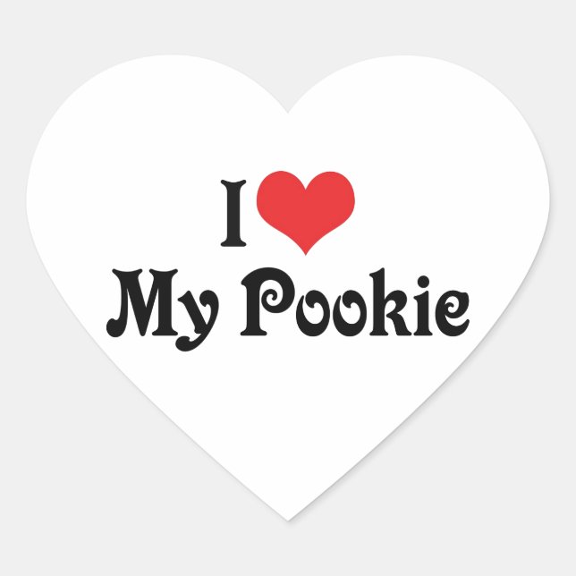 Sticker Cœur J'Aime Mon Pookie (Devant)