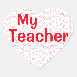 Sticker Cœur J'aime mon professeur