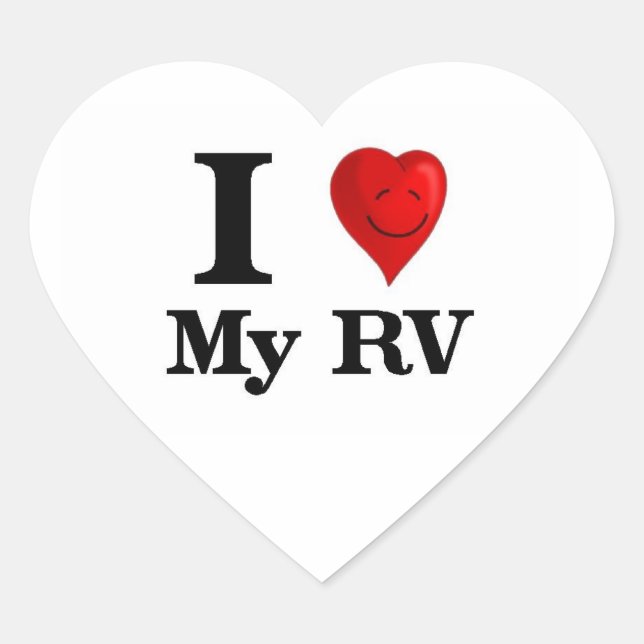 Sticker Cœur J'aime mon véhicule récréatif (Devant)