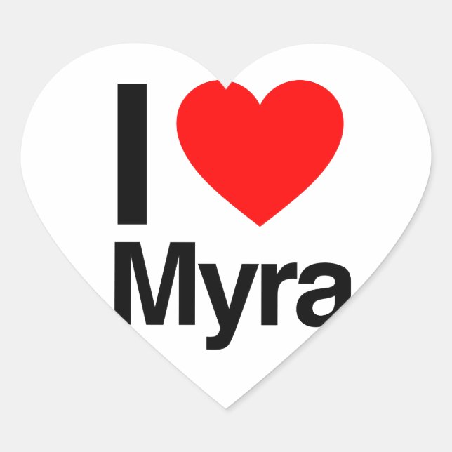 Sticker Cœur j'aime myra (Devant)