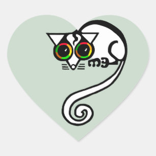 Sticker Cœur J'aime POSSUMS- Marsupial -Animaux australiens- Ve