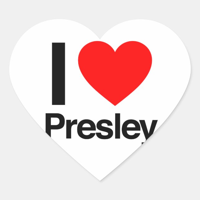 Sticker Cœur j'aime presley (Devant)