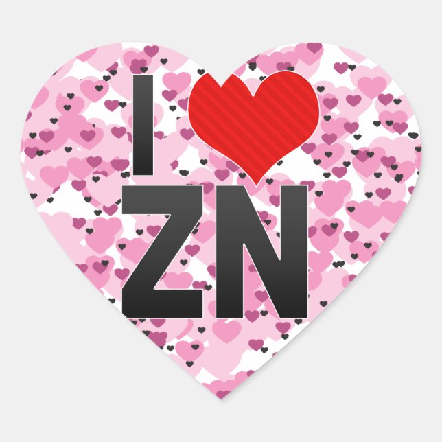 Sticker Cœur J'aime ZN (Devant)