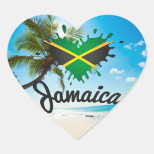 Sticker Cœur Jamaica Island Love - Proud Jamaicans - autocollan