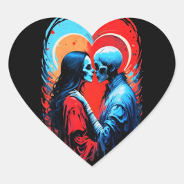 STICKER CŒUR JAMAIS ENSEMBLE, FANTÔME, COUPLE, AMOUR